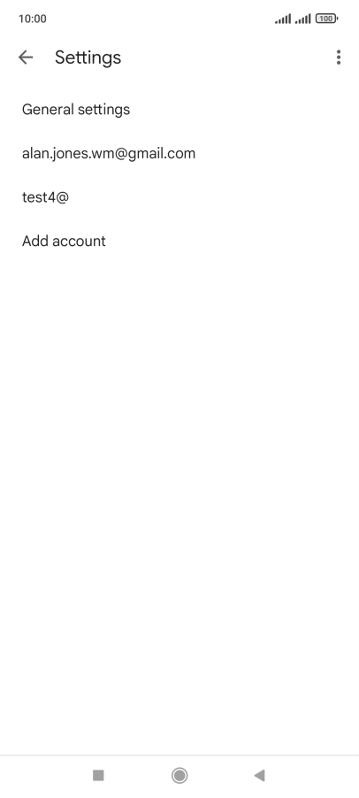 Press the required email account. Press the required email account.