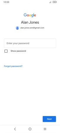 Press Enter your password and key in the password for your Google account.
