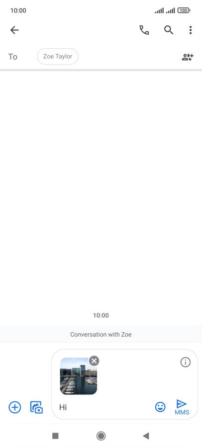 Press the send icon when you've finished your picture message. Press the send icon when you've finished your picture message.