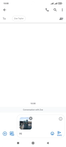 Press the send icon when you've finished your picture message. Press the send icon when you've finished your picture message.