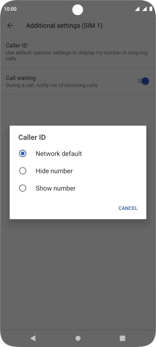 Press Show number to turn on caller identification.