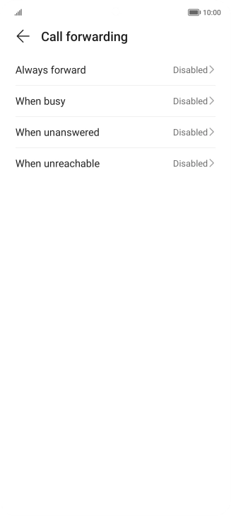 Press the required divert type. Press the required divert type.