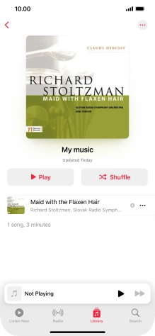 Go to the required category or playlist and press the required audio file.