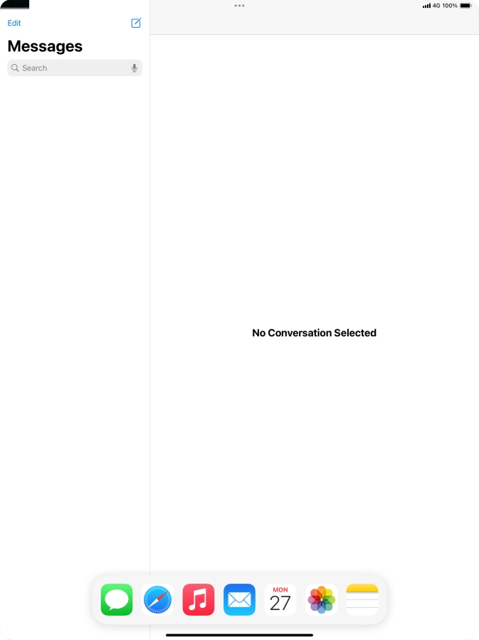 Slide your finger downwards on Dock to minimise it.