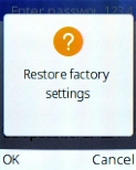 Press the Left selection key. Wait a moment while the factory default settings are restored. Follow the instructions on the screen to set up your phone and prepare it for use.