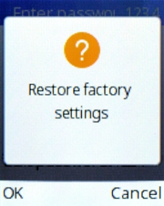 Press the Left selection key. Wait a moment while the factory default settings are restored. Follow the instructions on the screen to set up your phone and prepare it for use.