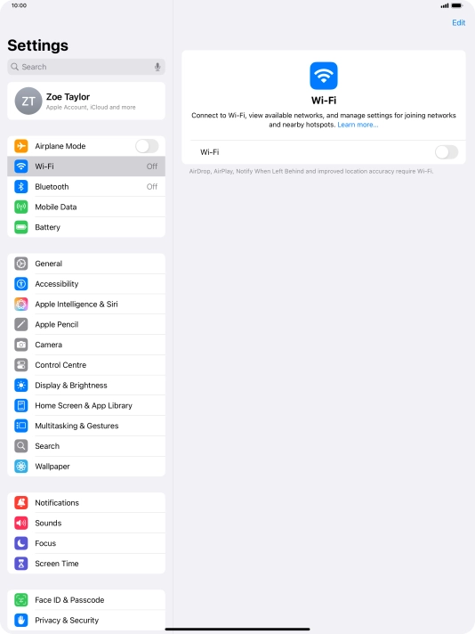 Press the indicator next to 