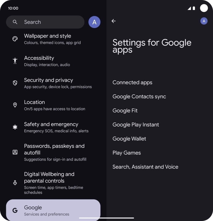 Press Search, Assistant and Voice. Press Search, Assistant and Voice.