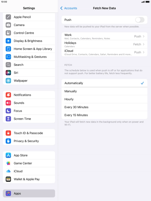 If you turn off the function, press the required setting.