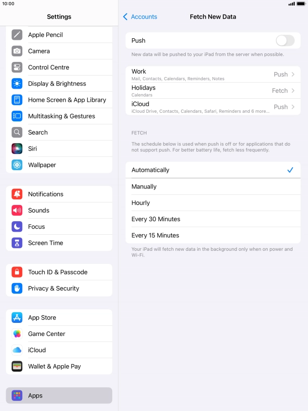 If you turn off the function, press the required setting.