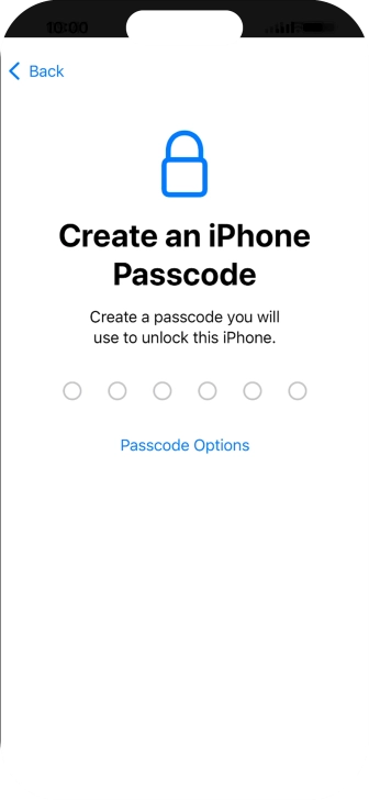 Press Passcode Options.