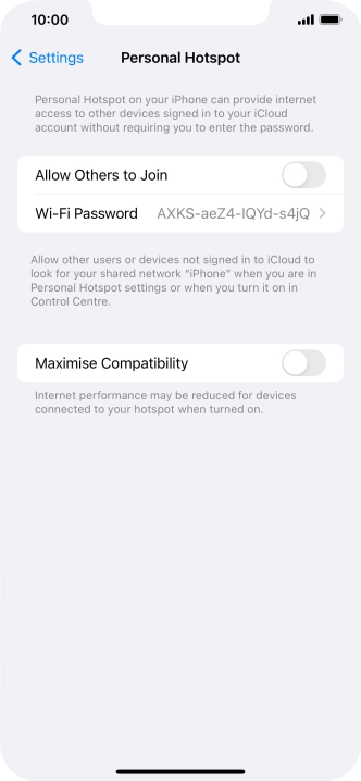 Press Wi-Fi Password and key in the required password.