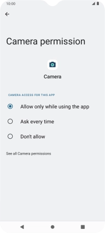 Press the required setting.