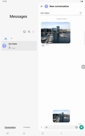Press the send icon when you've finished your picture message.