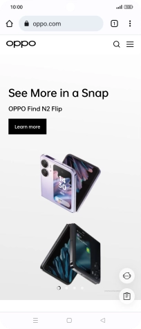 Press the menu icon.