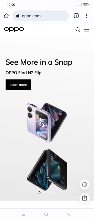 Press the menu icon.