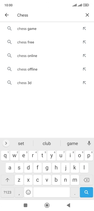 Key in the name or subject of the required app and press the search icon.