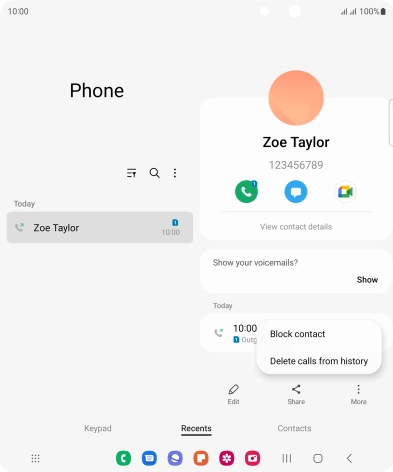 Press Block contact.