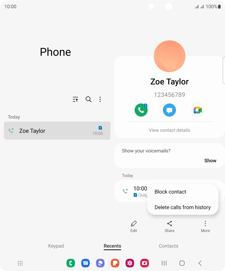 Press Block contact.