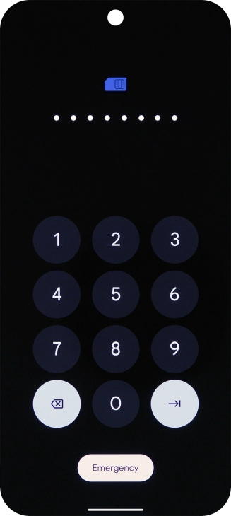 Key in the PUK and press arrow right.