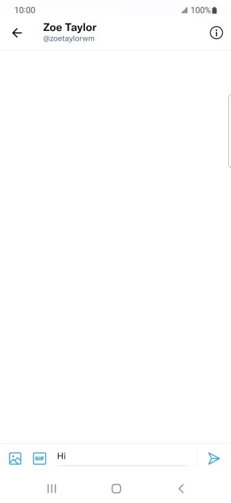 Write the required message and press the send icon. Write the required message and press the send icon.