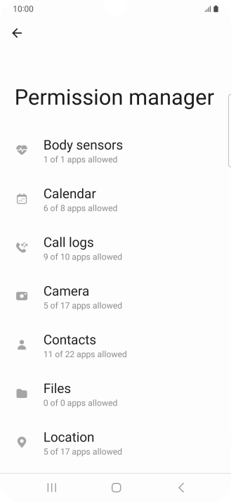 Press the required category.