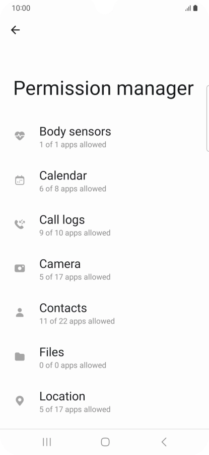 Press the required category.