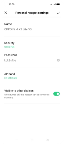 Press the confirm icon.