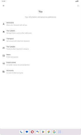 Press Nickname and follow the instructions on the screen to select tablet owner settings.