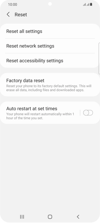 Press Factory data reset. Press Factory data reset.