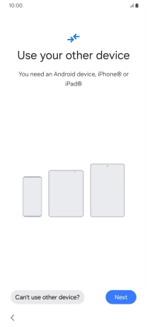 Press Can't use old device?. Press Can't use old device?.