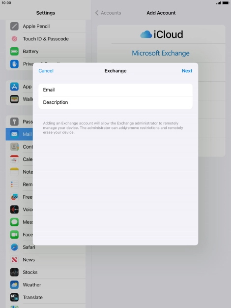Press Description and key in the required name.