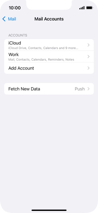 Press the required email account.