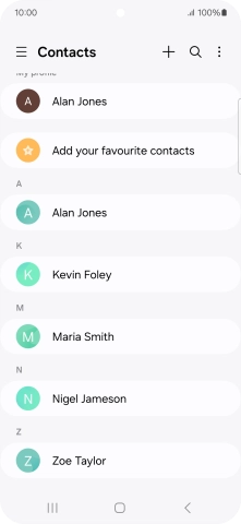 Press the new contact icon. Press the new contact icon.