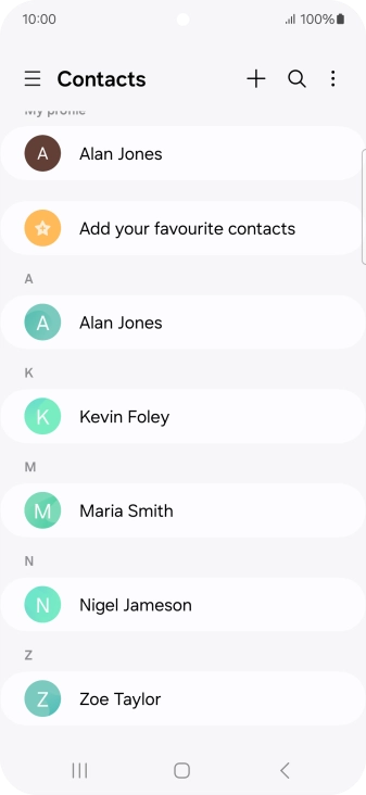 Press the new contact icon. Press the new contact icon.