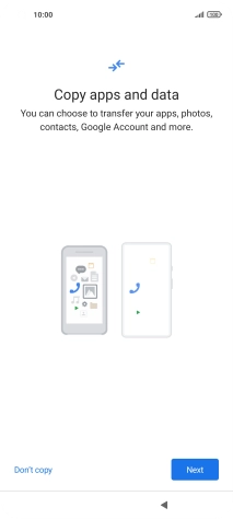 You can transfer the contents of another phone to your phone when it's activated for the first time and after a factory reset. When this screen is displayed, your phone is ready to transfer contents from another phone.