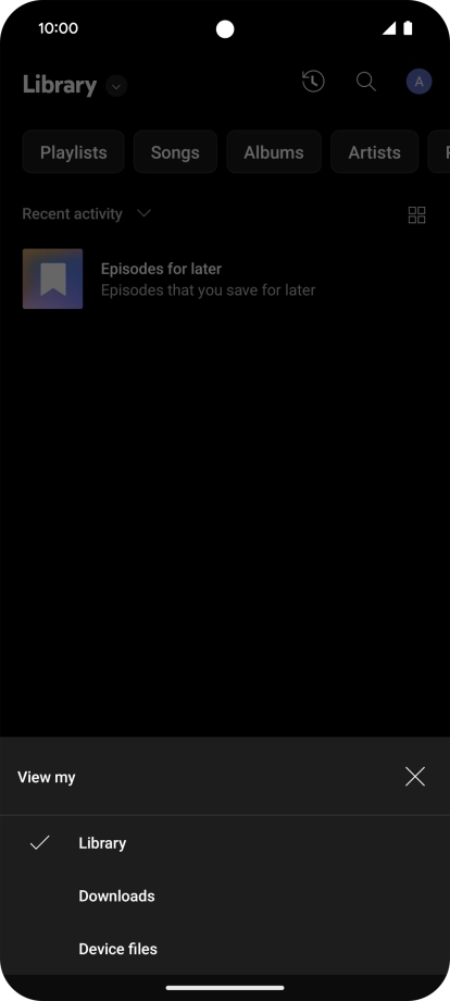Press the required category and go to the required audio file.