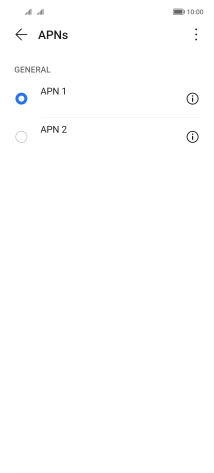 Press the field next to the required data connection to activate it. Press the field next to the required data connection to activate it.