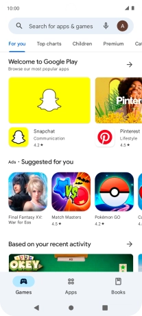 Press the search field.