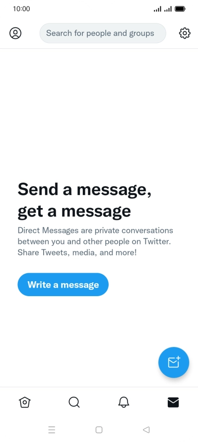 Press the new message icon. Press the new message icon.