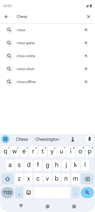 Key in the name or subject of the required app and press the search icon.