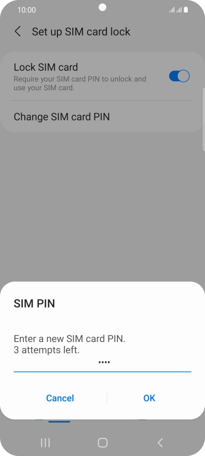 Key in a new four-digit PIN and press OK.