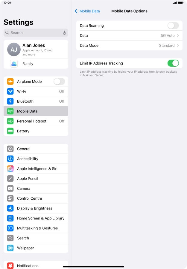Press Data Mode. Press Data Mode.