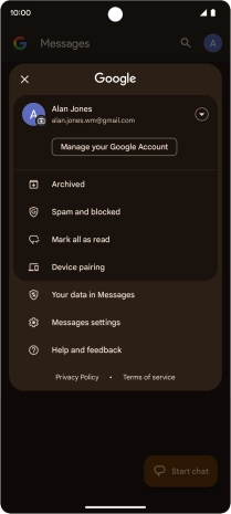 Press Messages settings.