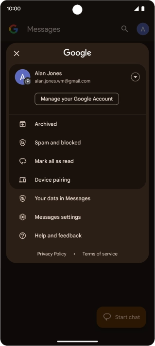 Press Messages settings.