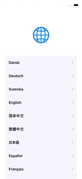 Press the required language.