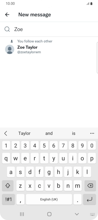Key in the first letters of the recipient's name and press the required contact. Key in the first letters of the recipient's name and press the required contact.