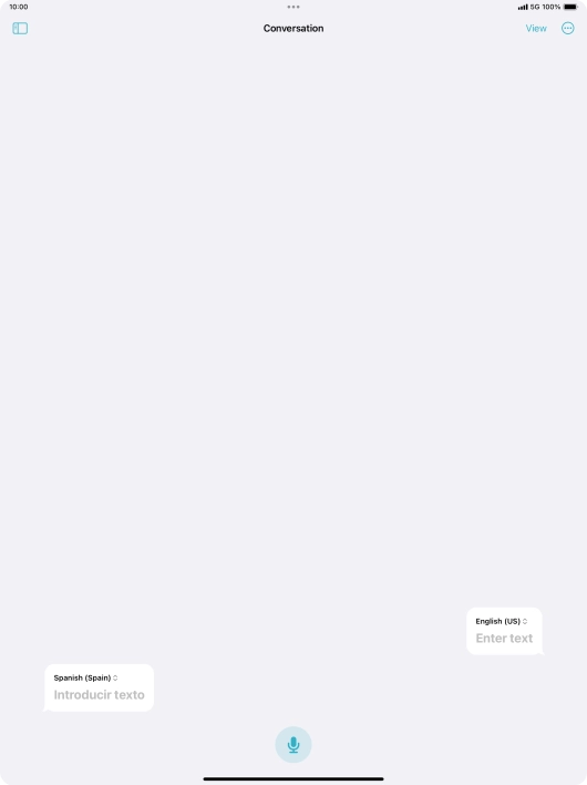 Press the microphone icon and say the required word or sentence.