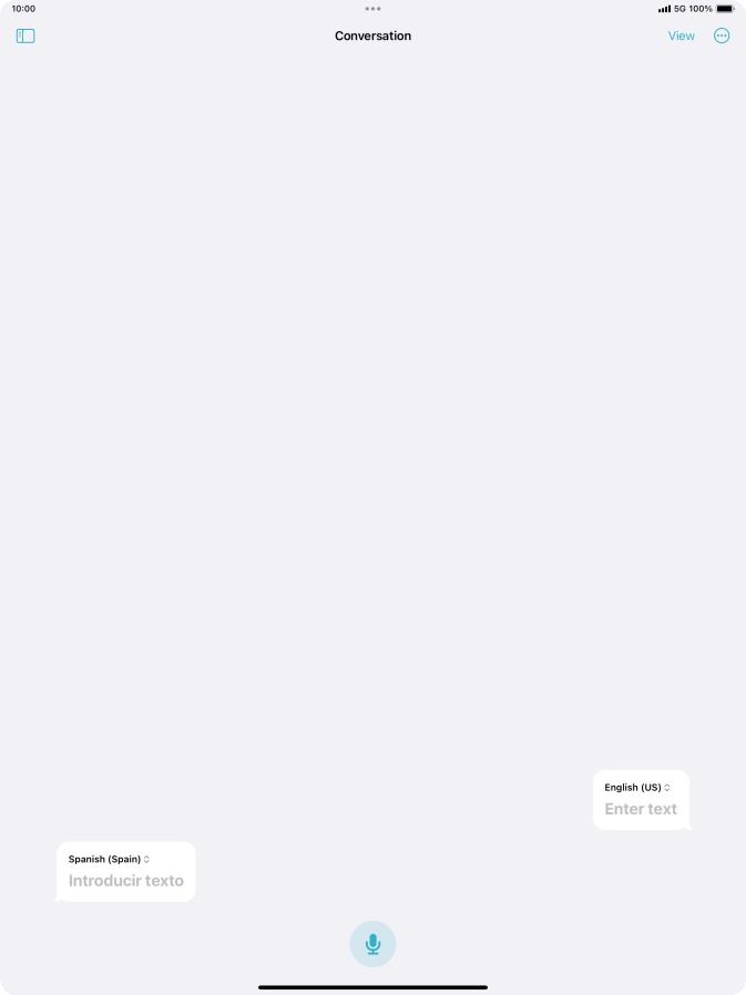 Press the microphone icon and say the required word or sentence.