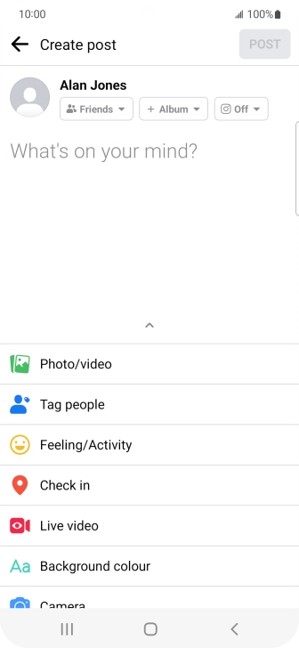 Press the text input field and key in the required text.